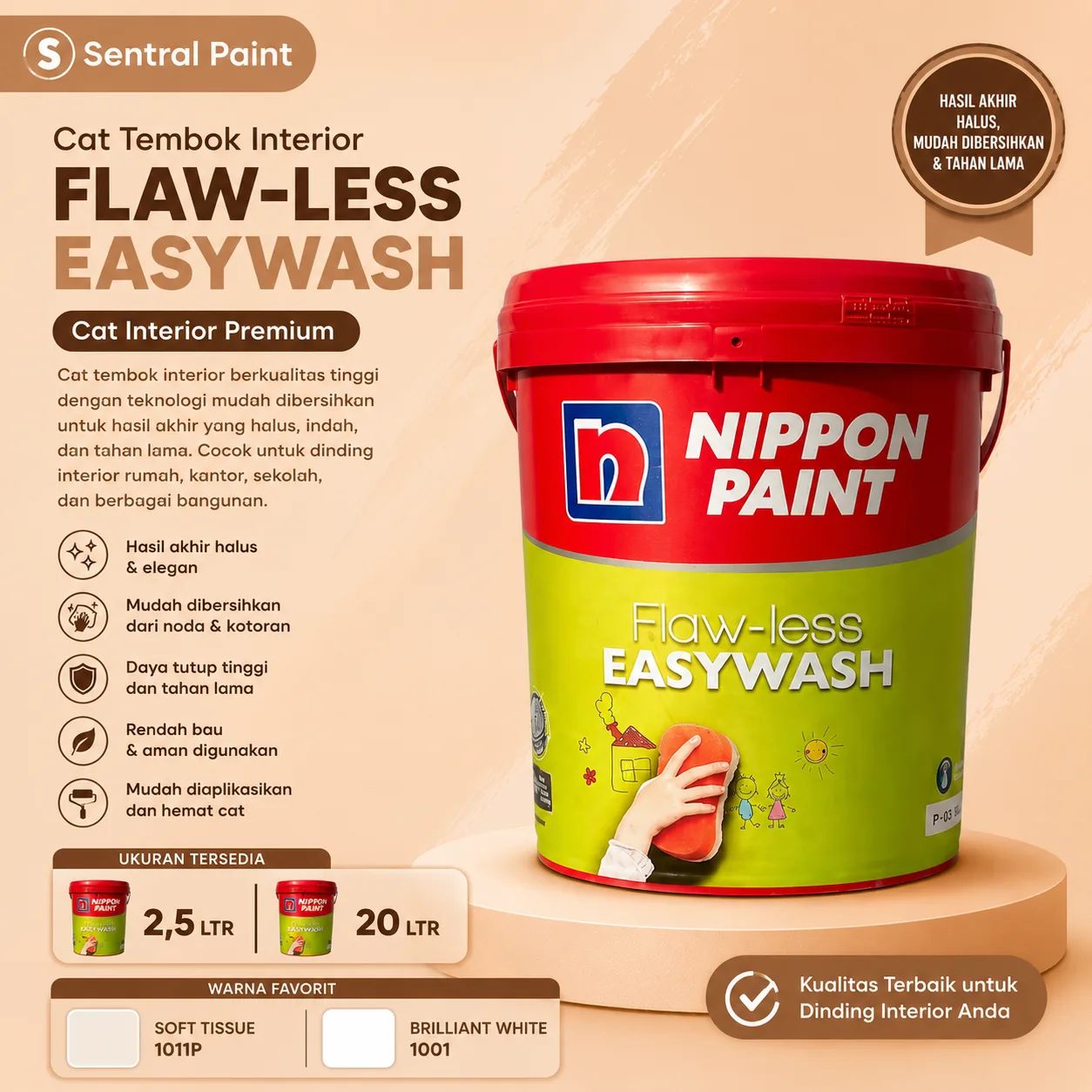 Nippon Paint Flaw-less Easy Wash